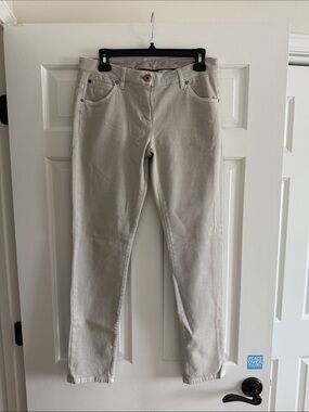 BRUNELLO CUCINELLI Neutral Beige Straight-Leg Pants SIZE 6